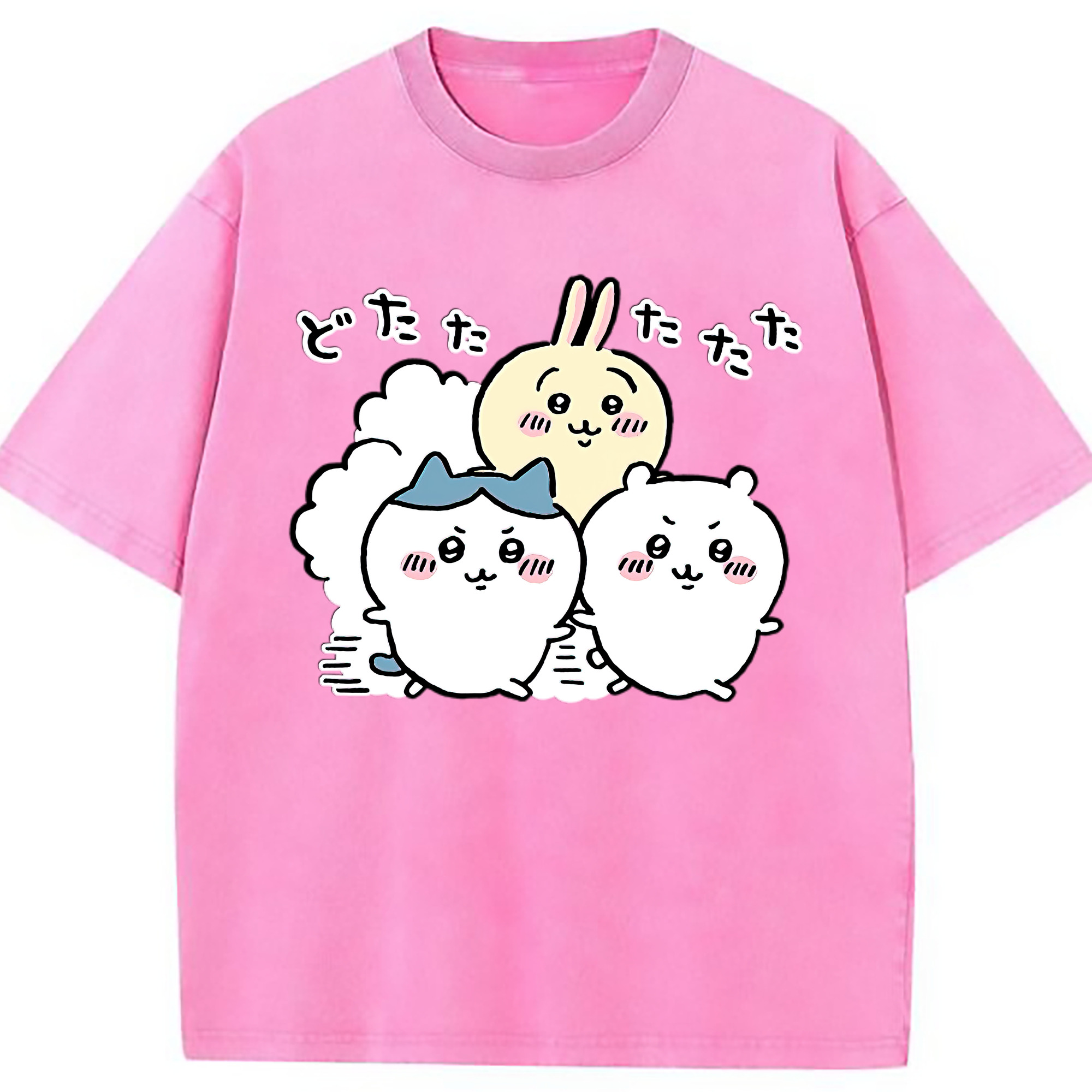 （画像用） ちいかわ ハチワレ Chii-kawa hachiware 綿100% ヴィンテージ風 半袖Tシャツ（フロントプリント）